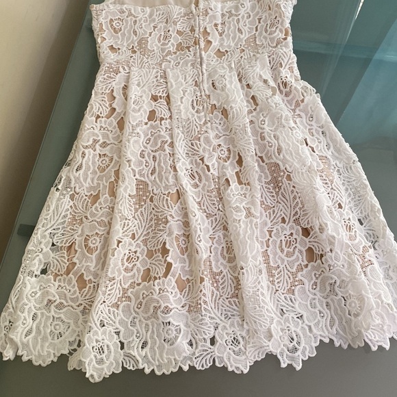 Francesca Cream Colored Lace White Dress Size M - Picture 7 of 8